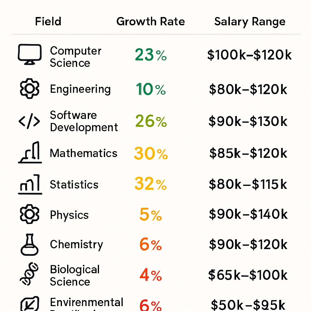 STEM career prospects infographic for academic planning