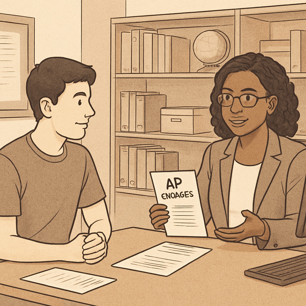 AP course planning consultation between student and counselor