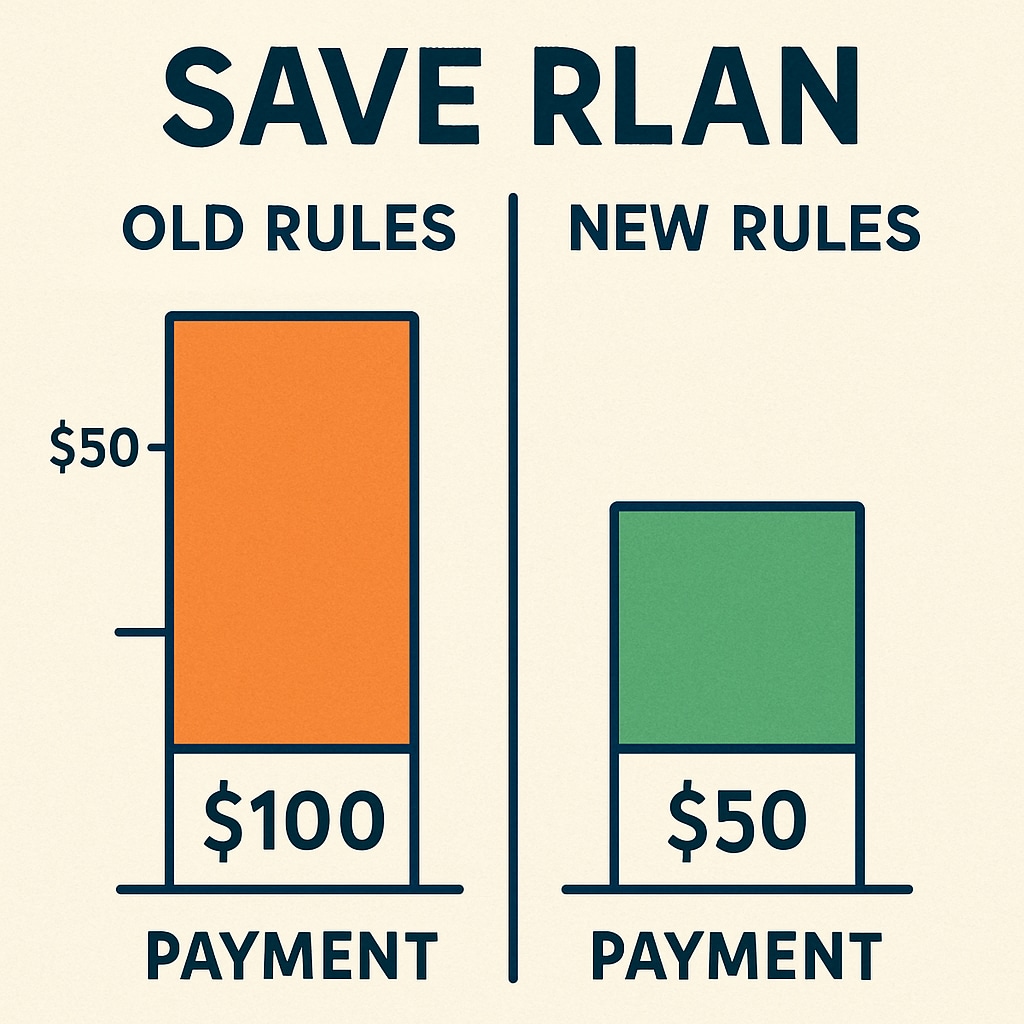 Student loan payment increase comparison under SAVE plan changes