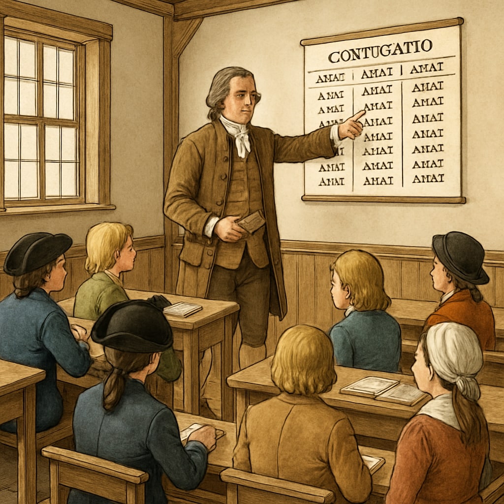 Classical education historical classroom scene