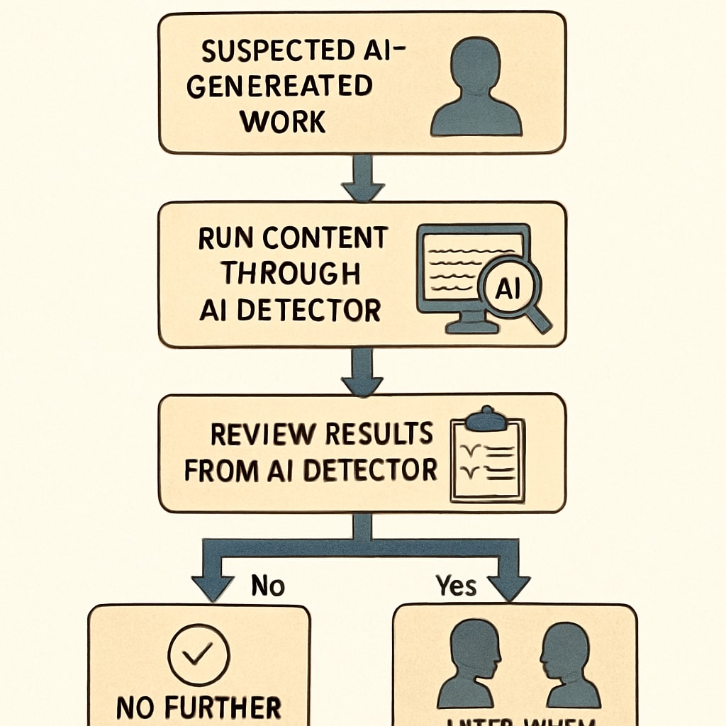 Academic integrity verification process flowchart