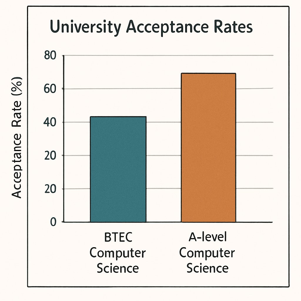 University admission statistics for computing qualifications
