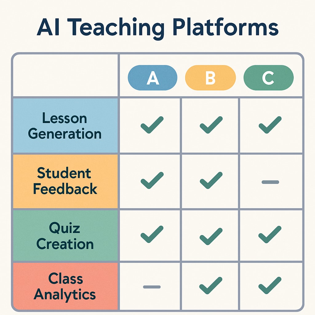 Teaching assistance technology comparison for educators