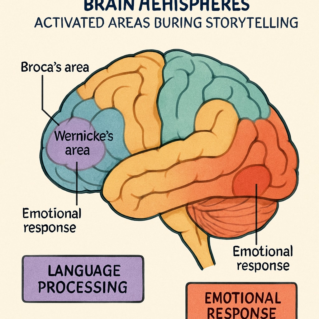 Brain activity during story teaching for identity cognition and personal transformation