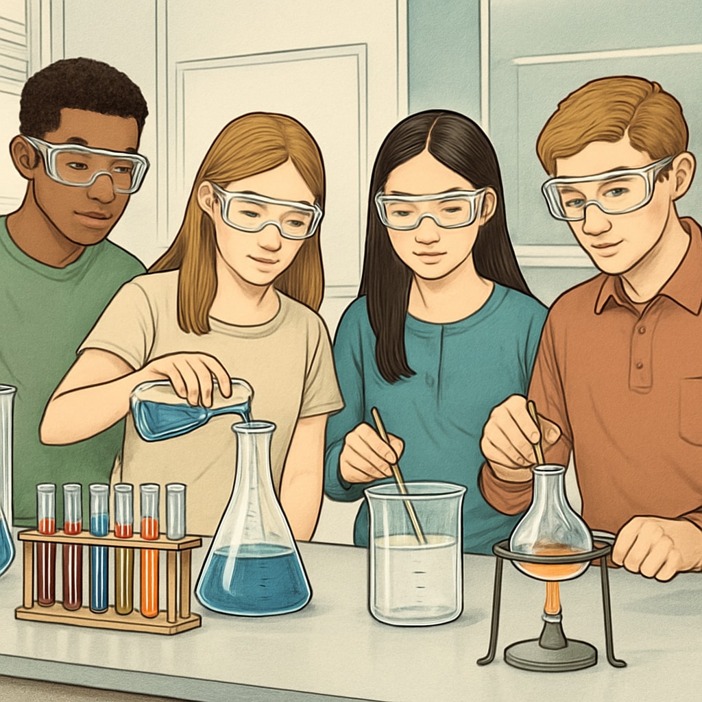 High school chemistry research project in progress