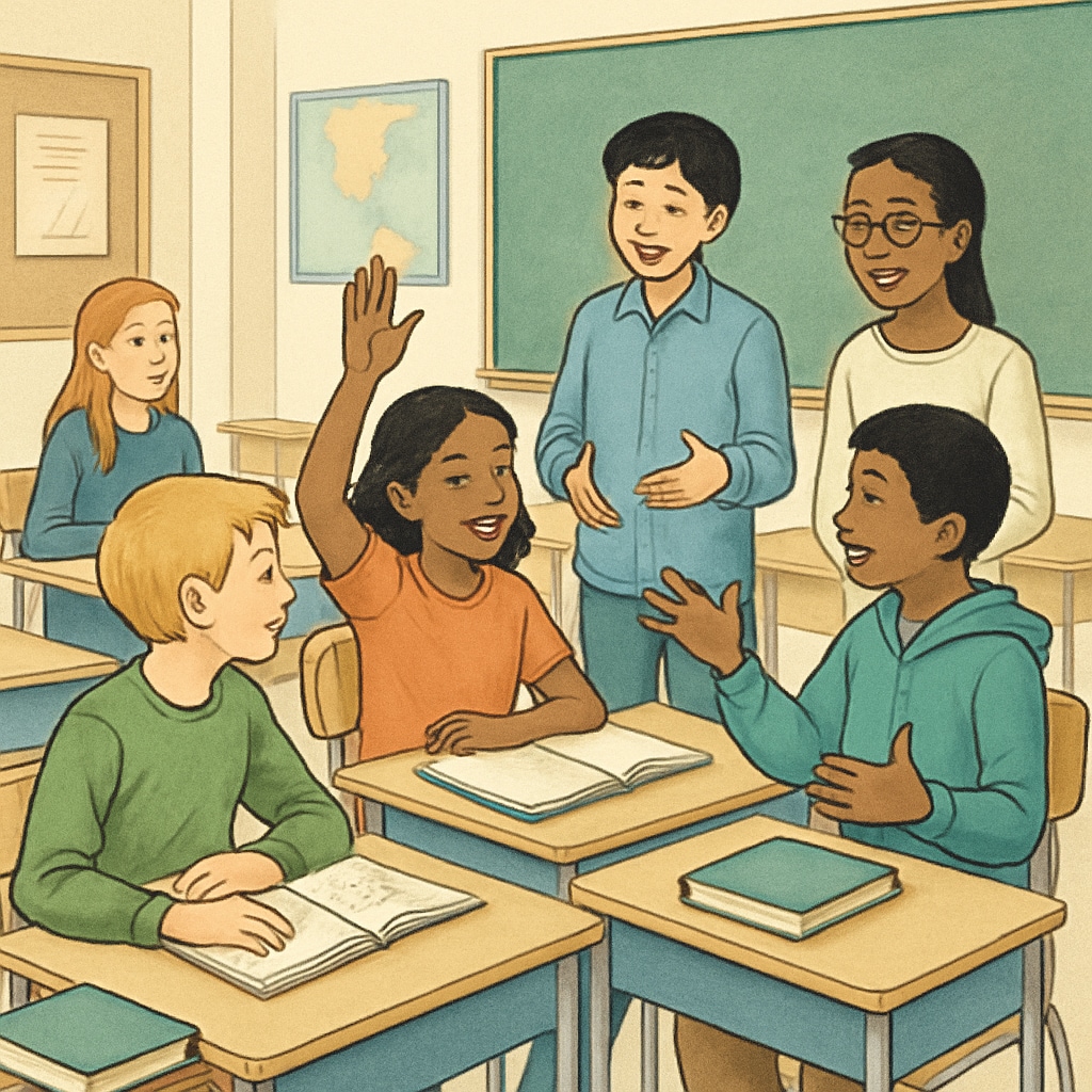K12 students demonstrating academic focus in quarter system classroom