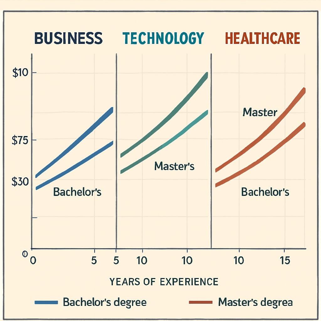 Master's degree vs employment career paths infographic