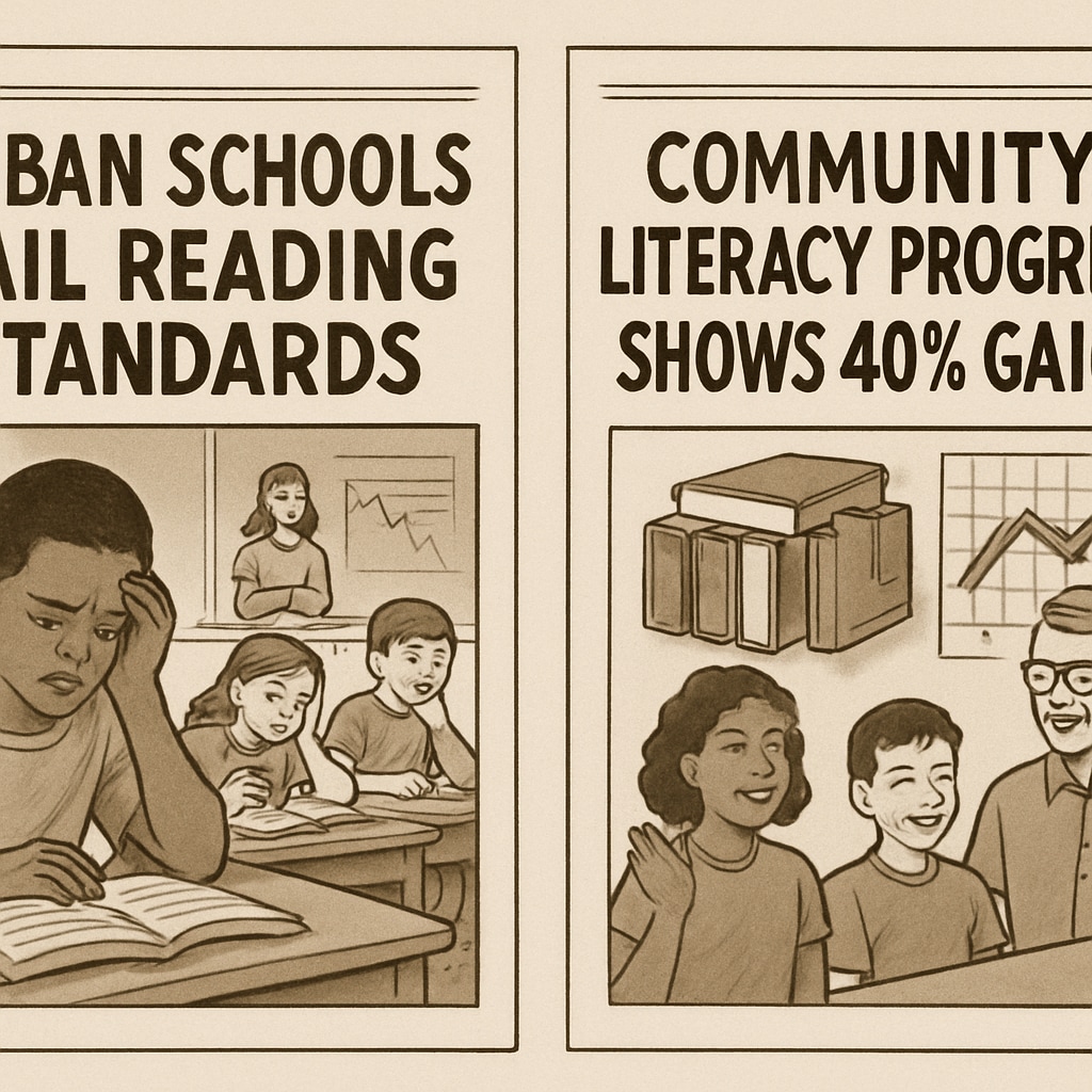 Contrasting media coverage of literacy rates