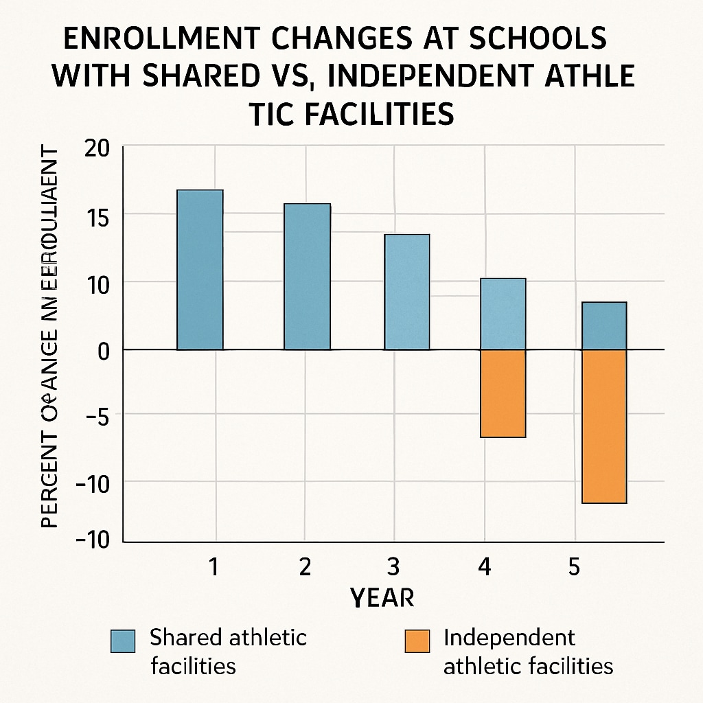Enrollment competition data for schools with shared sports facilities