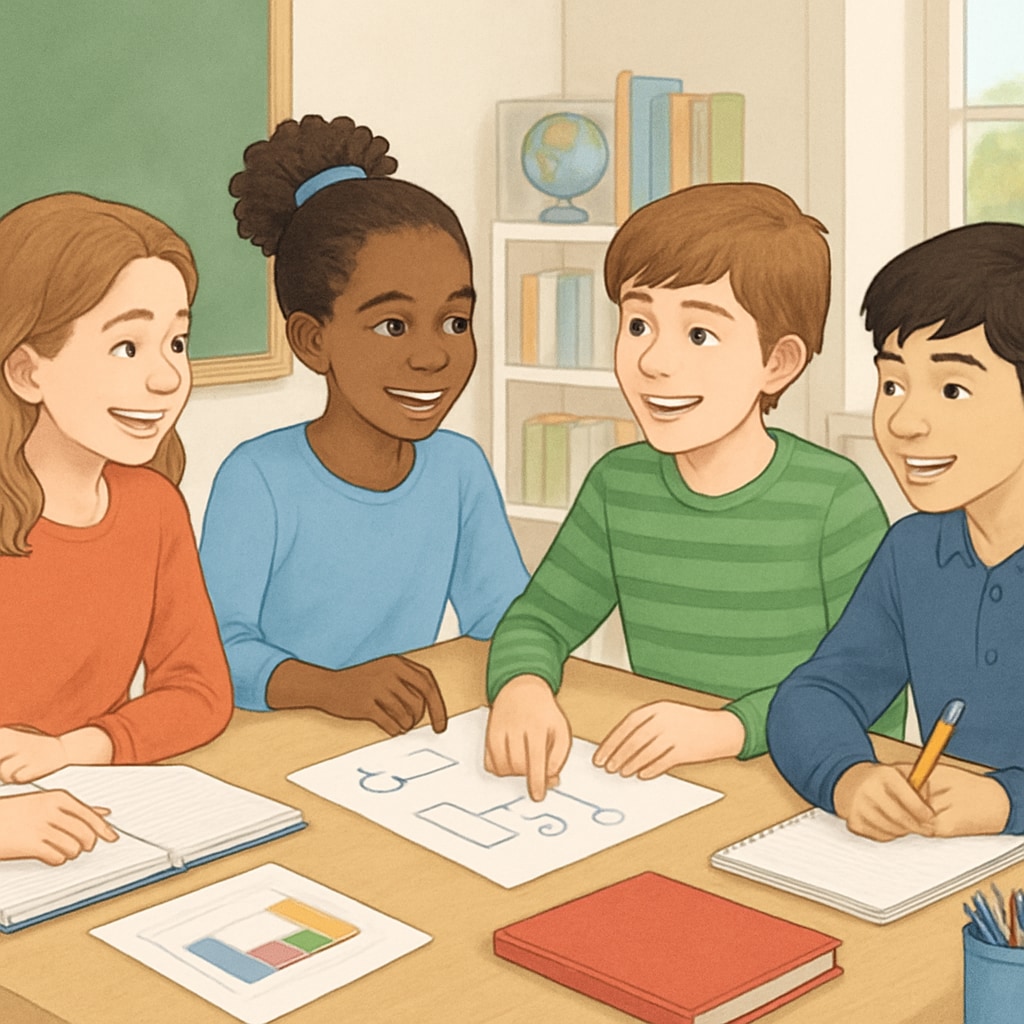 Students developing critical thinking and teamwork skills through education