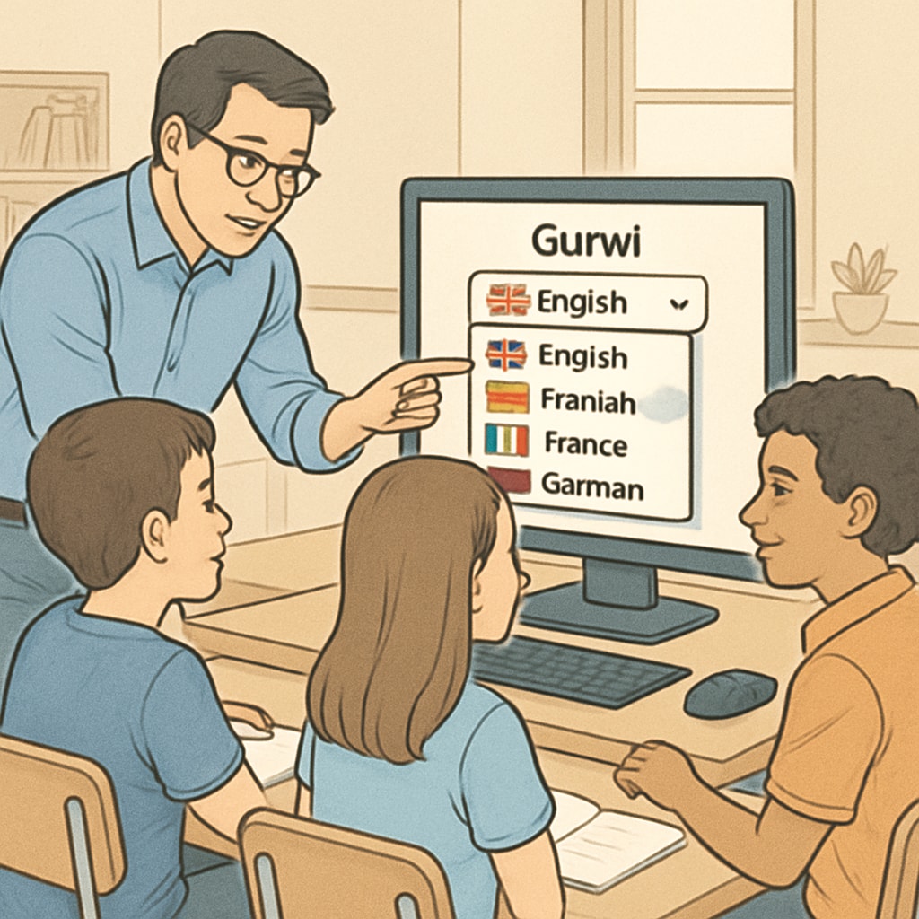 Multilingual platform feature in Gurwi education app