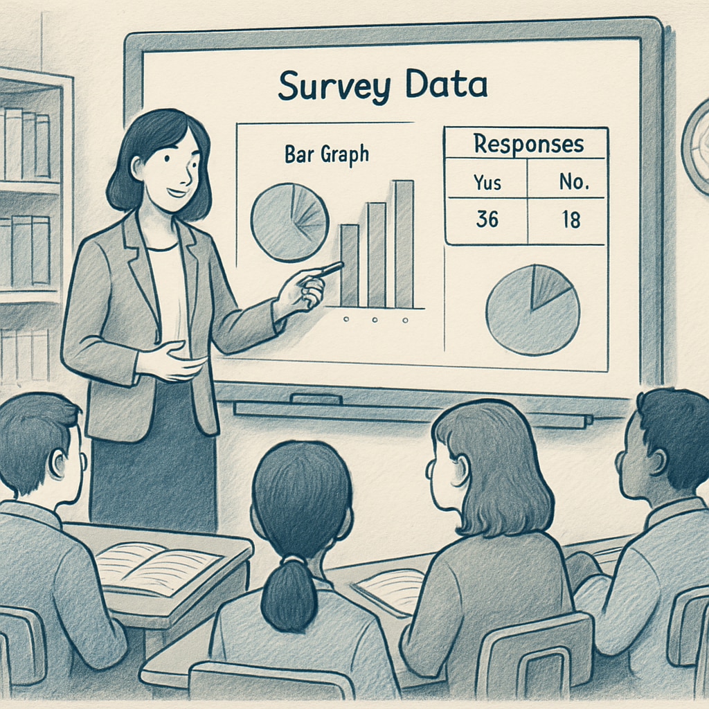 Teacher assisting with media literacy questionnaire implementation