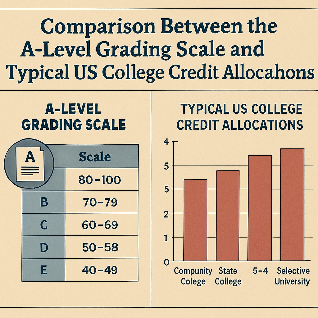 A-level to US college credit conversion chart
