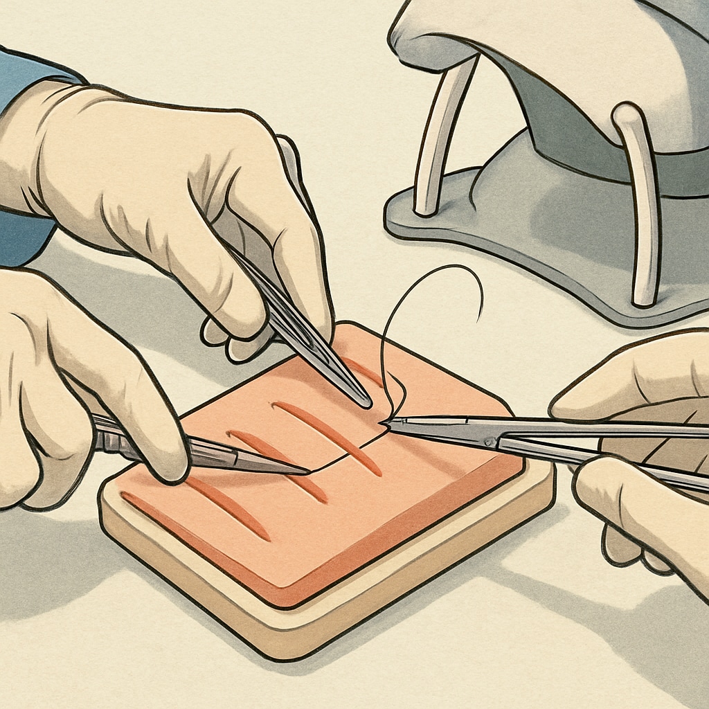 Young learner developing neurosurgical skills through simulation training