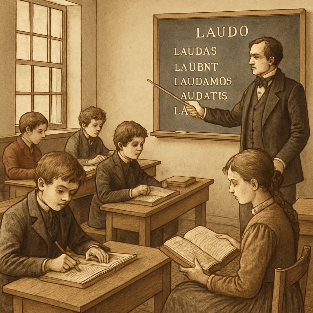 Classical education historical classroom scene