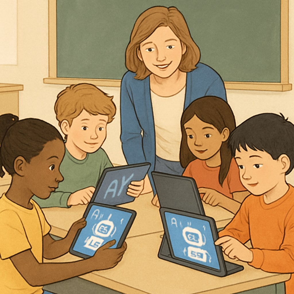 AI in education demonstration in modern classroom