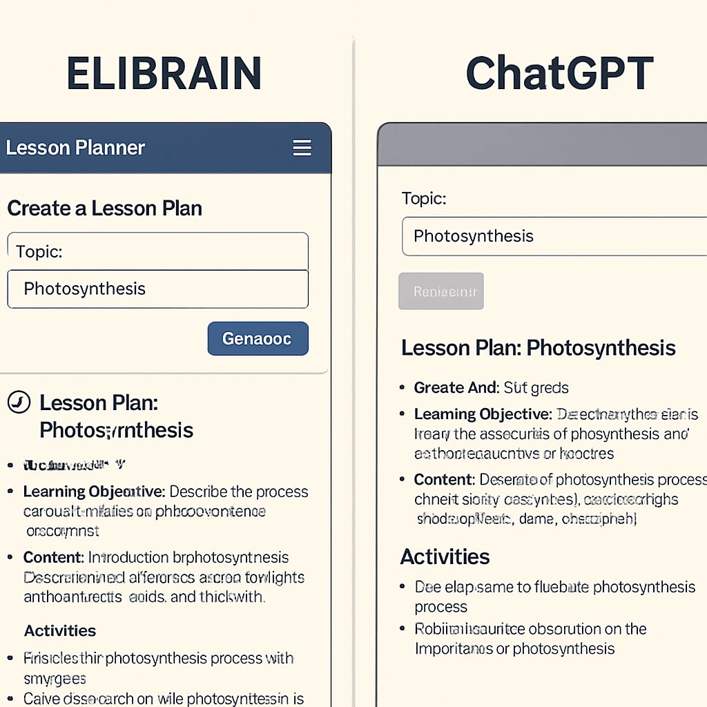 ELIBRAIN educational tools interface comparison