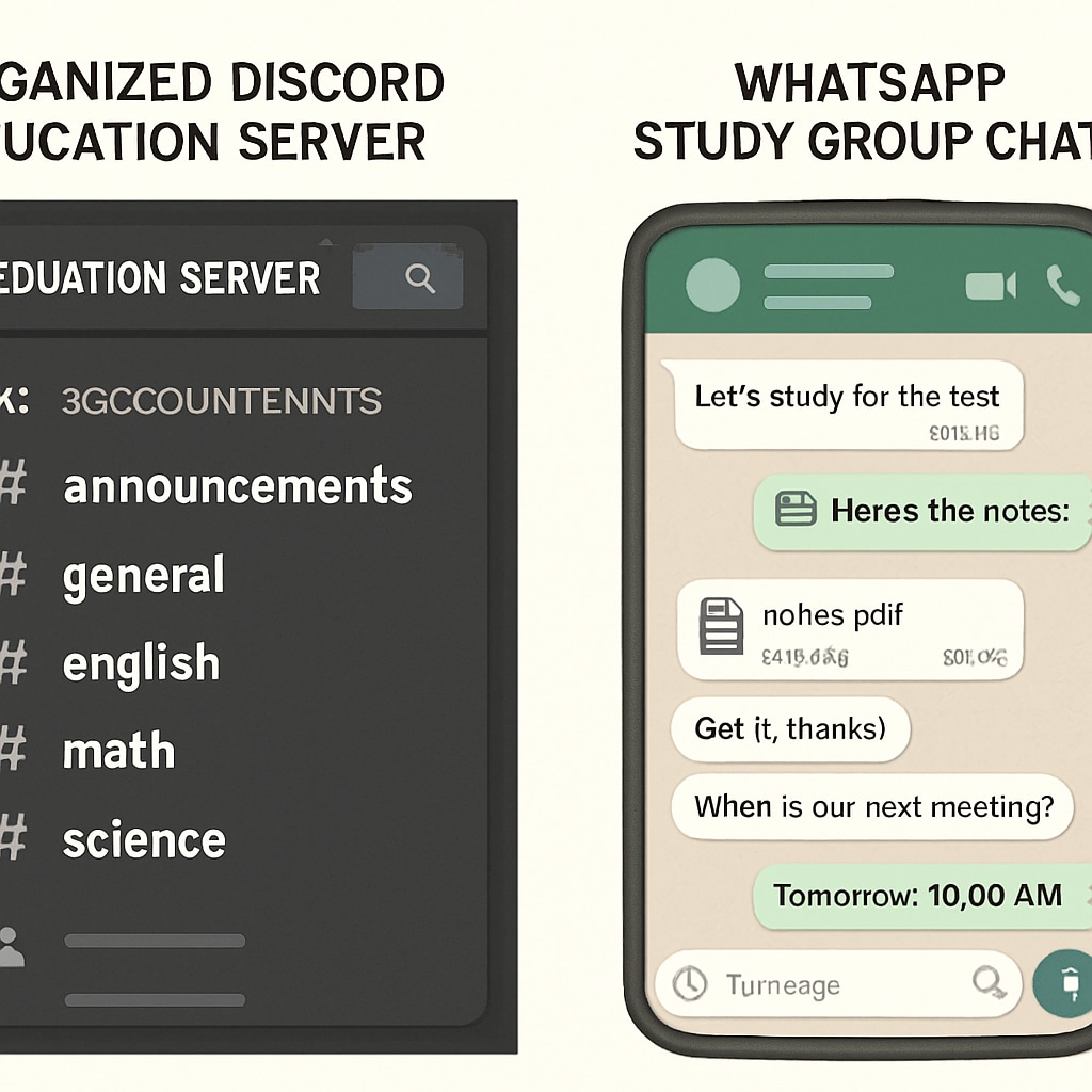 Comparison of learning community interfaces on Discord versus WhatsApp