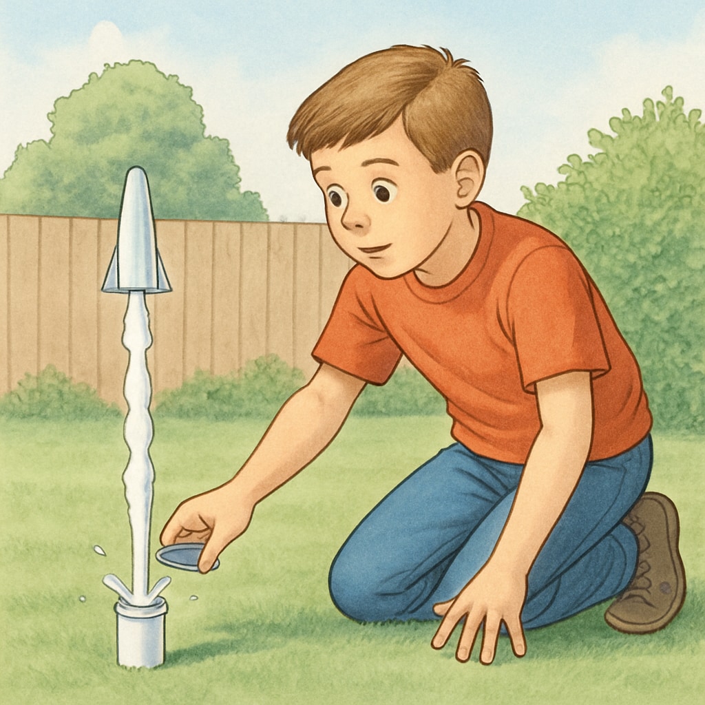 Exciting baking soda rocket family science experiment outdoors