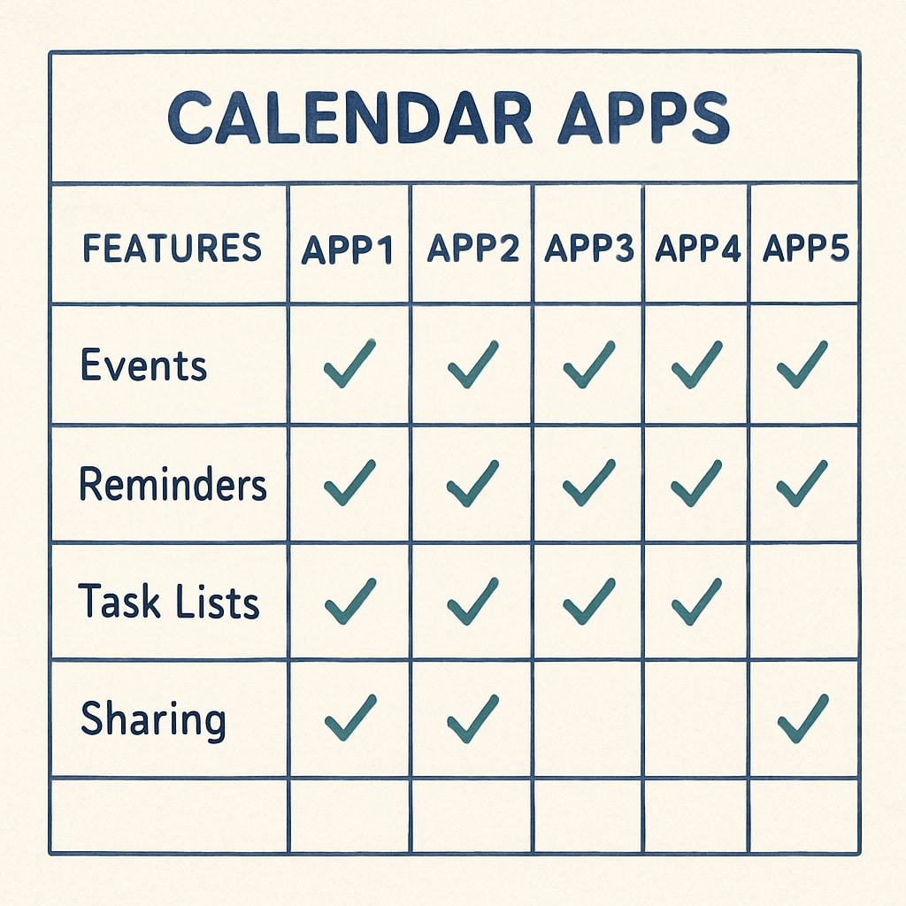 Calendar app feature comparison for students