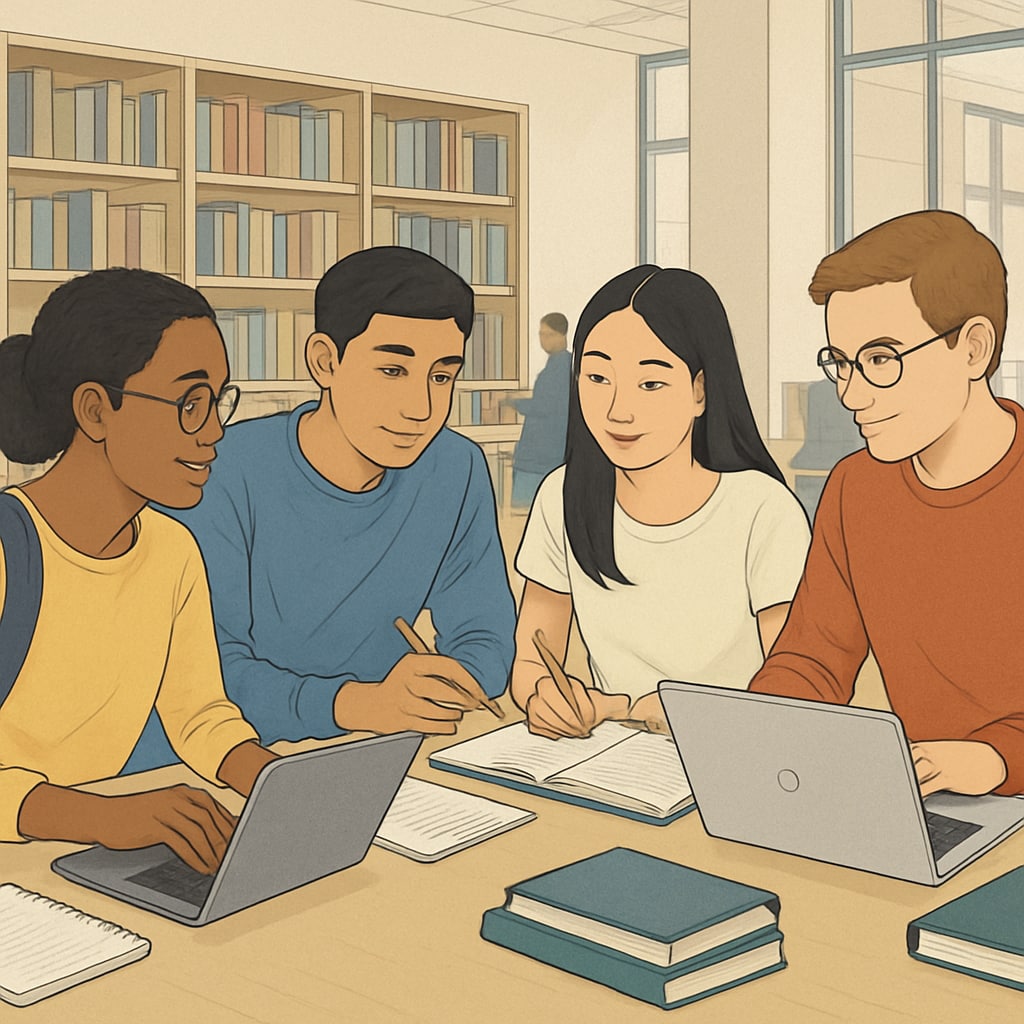 Multicultural students with A-Level backgrounds preparing for US university