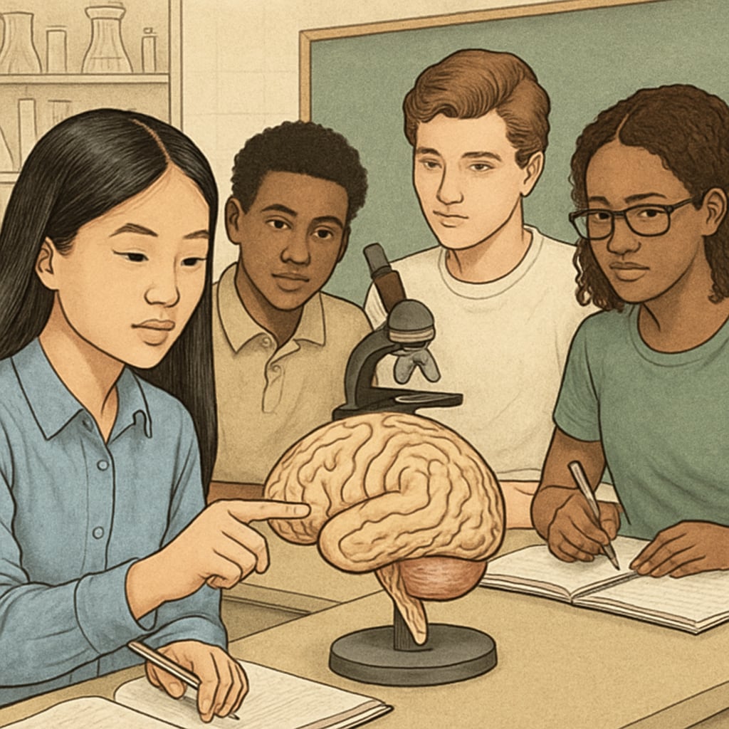 High-achieving students enhancing academic performance through neuroscience study