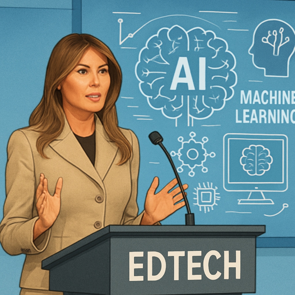Melania Trump discussing White House AI Task Force education initiatives