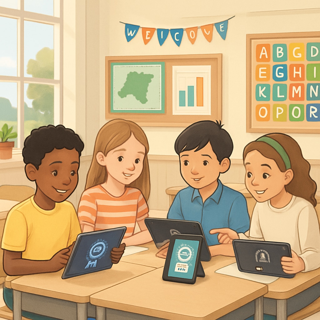 Children experiencing AI-powered education tools