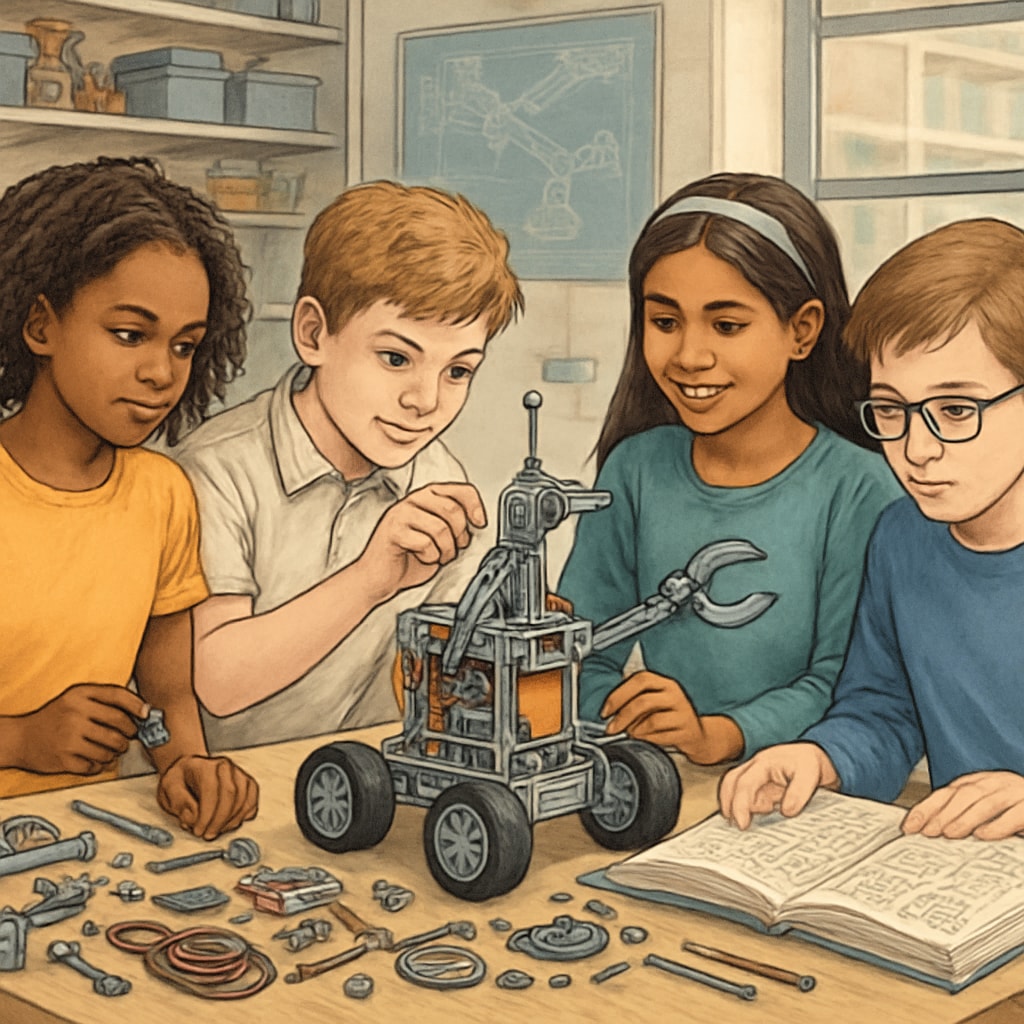 Gifted students working on STEM project as Duke TIP alternative