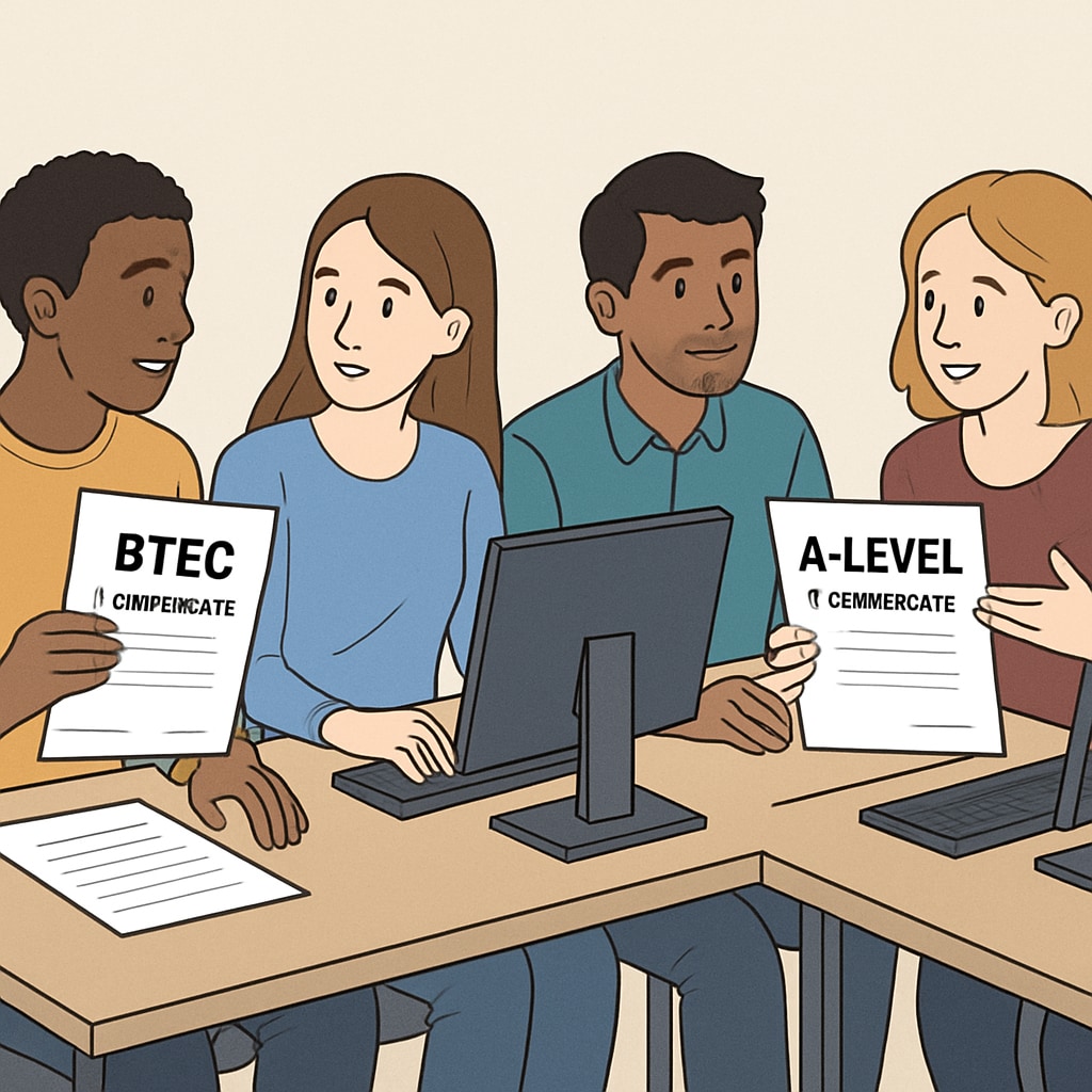 BTEC vs A-level computer science students comparison
