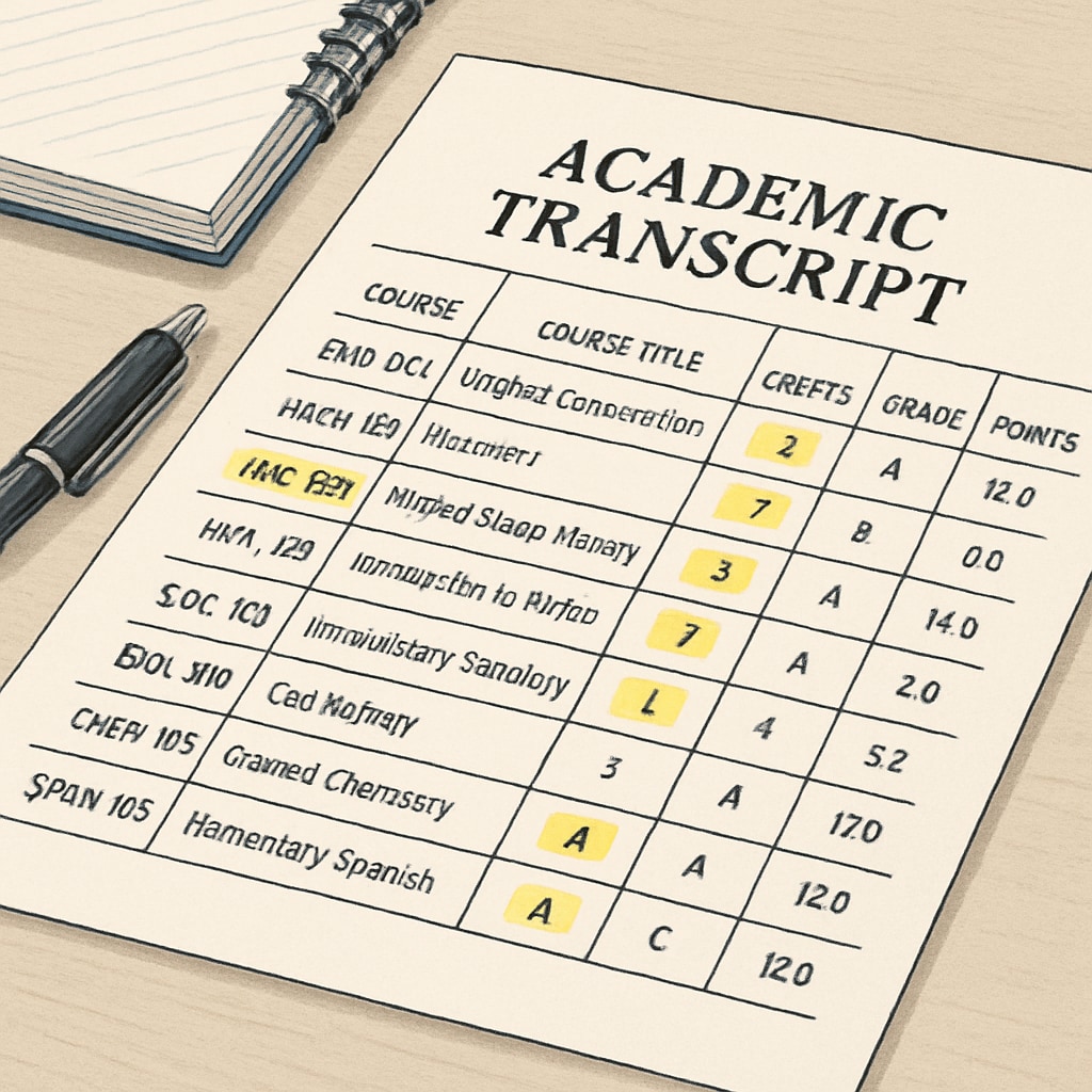 Evaluating transferable college credits for degree completion
