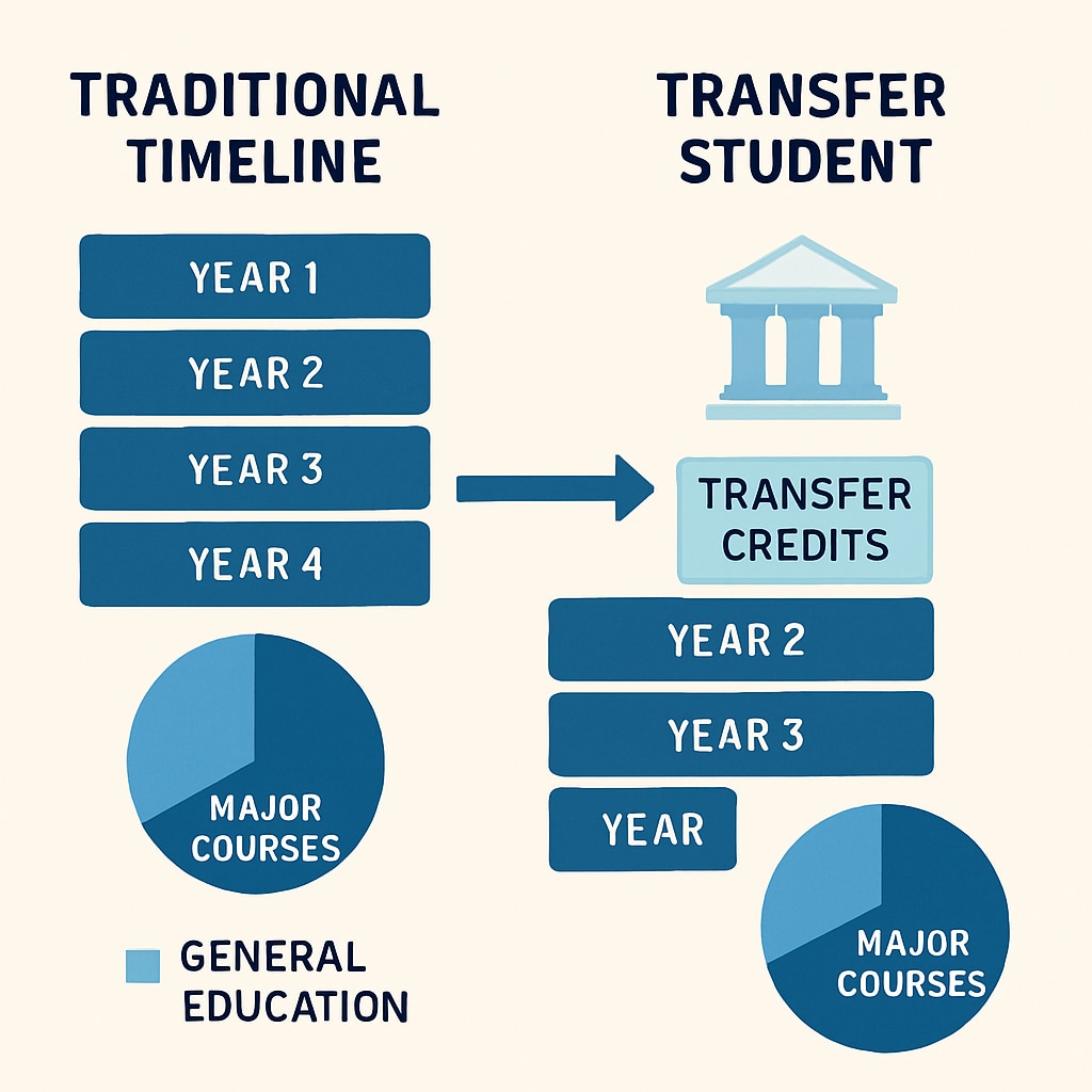 Degree completion pathway options for students with existing credits