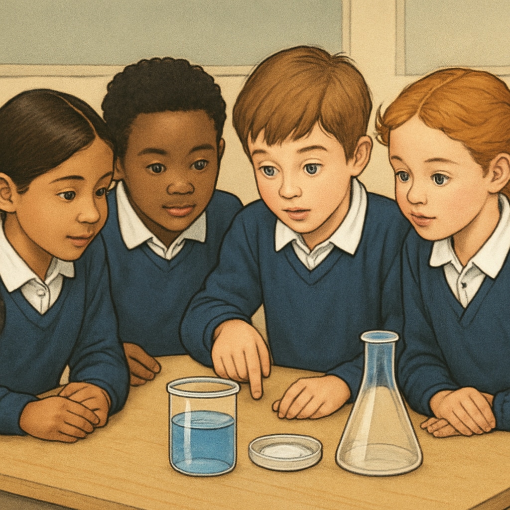 Privileged and disadvantaged children collaborating in educational environment