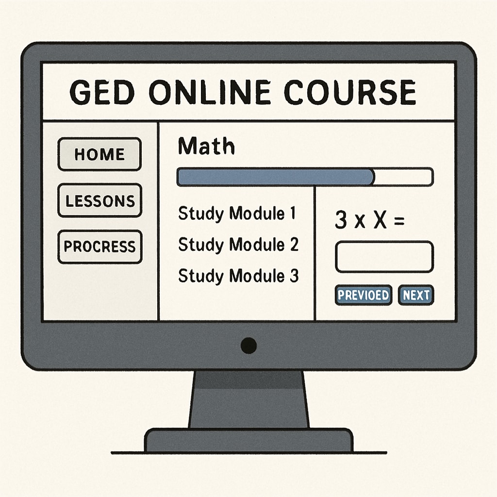 GED online learning platform dashboard