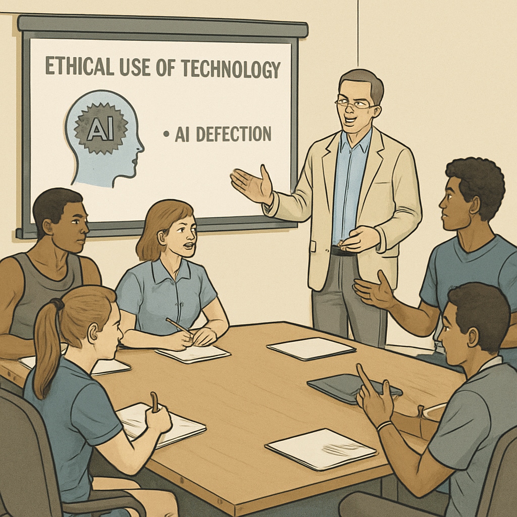 Sports team academic integrity training session about AI detection policies