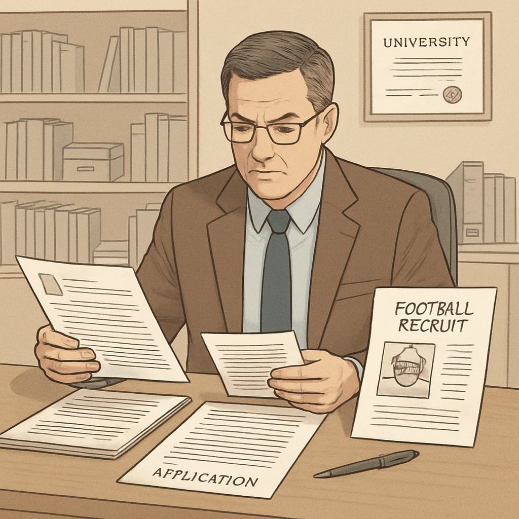 Admissions process for football players with academic requirement considerations