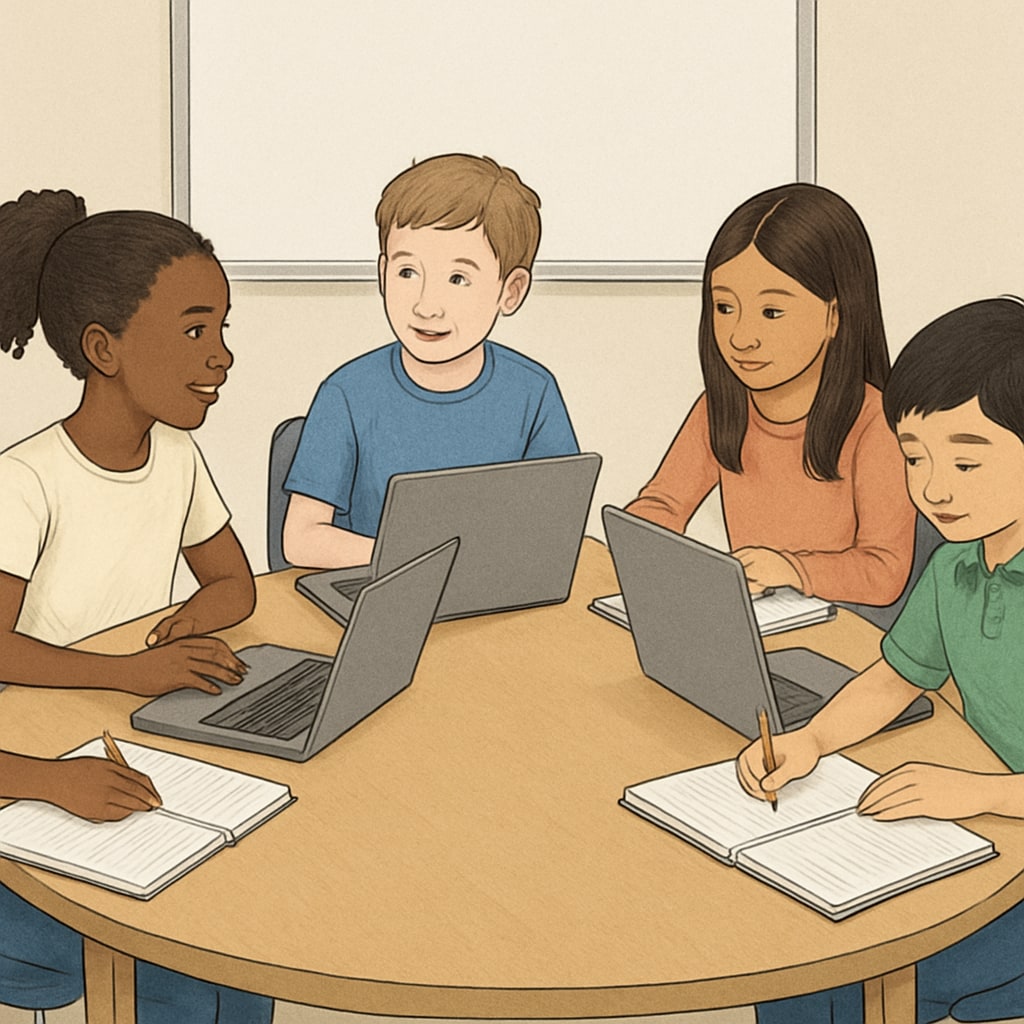 Multicultural K12 students engaged in voucher-supported schooling