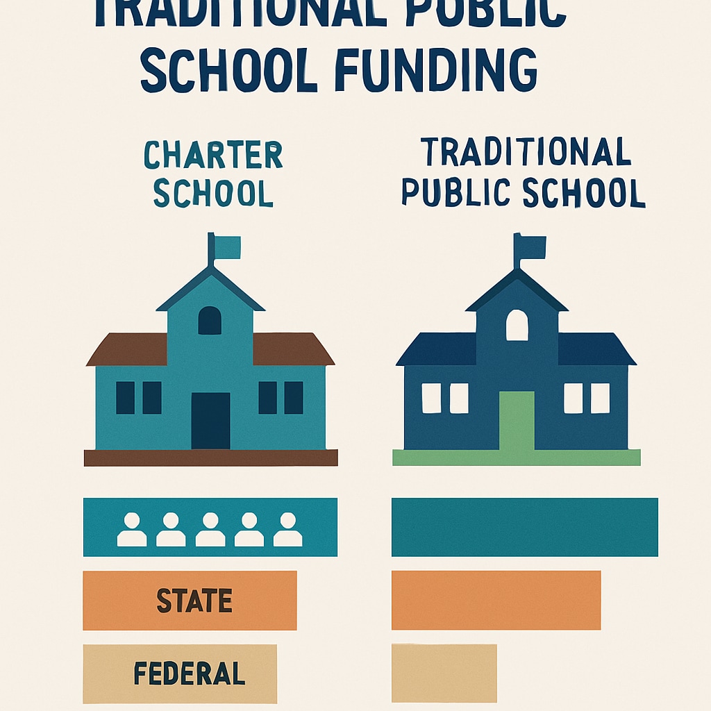 Comparative funding analysis showing charter schools' enrollment pressures