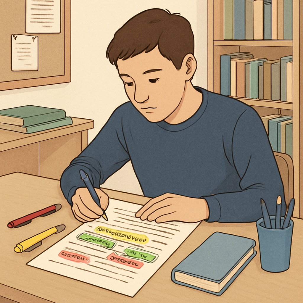 Student improving report writing skills for better exam scores
