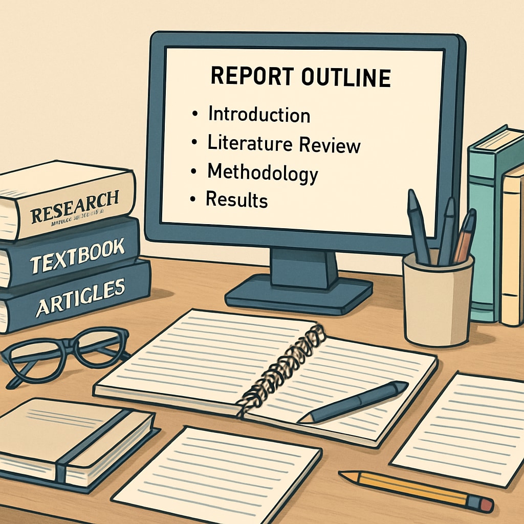 Research process for academic report writing