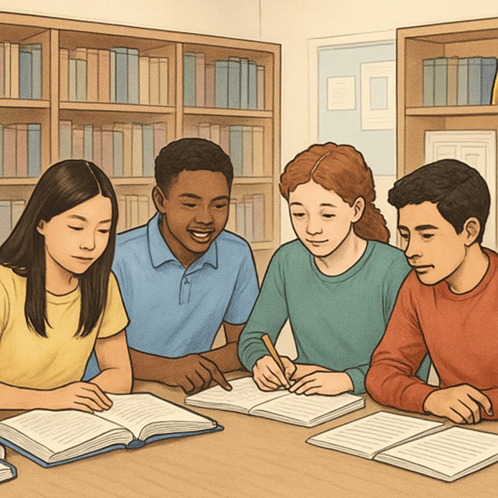 Students engaged in university preparation discussions