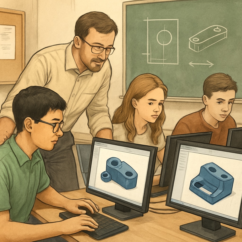 Teacher facilitating hands-on STEM education activity