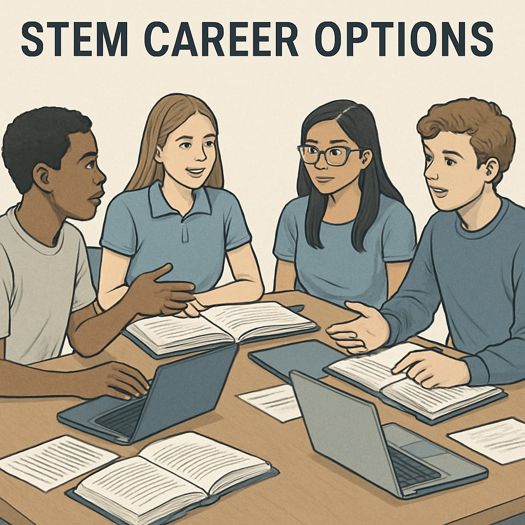 High school students engaged in STEM major selection discussion
