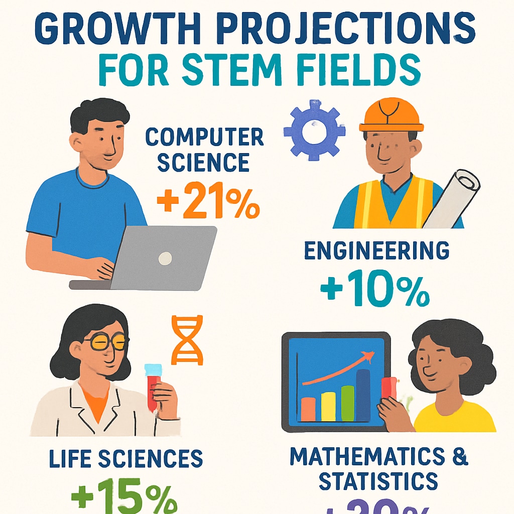 STEM career growth projections infographic for academic planning