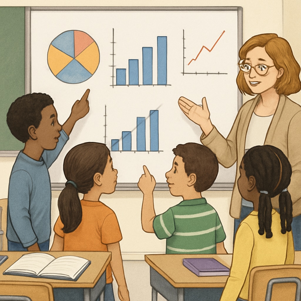K12 educator guiding students through research question formulation process