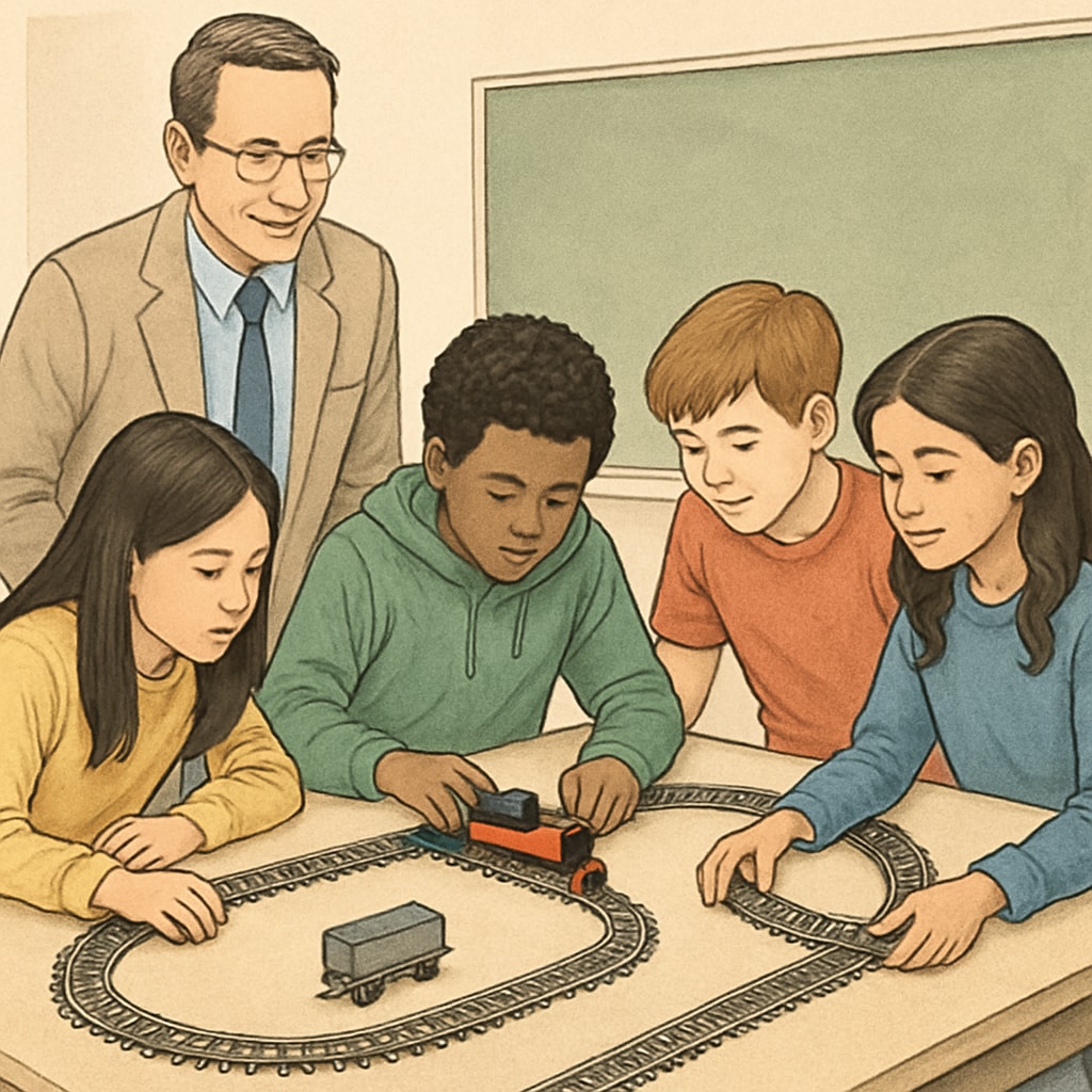 K12 students learning rail engineering concepts through hands-on projects