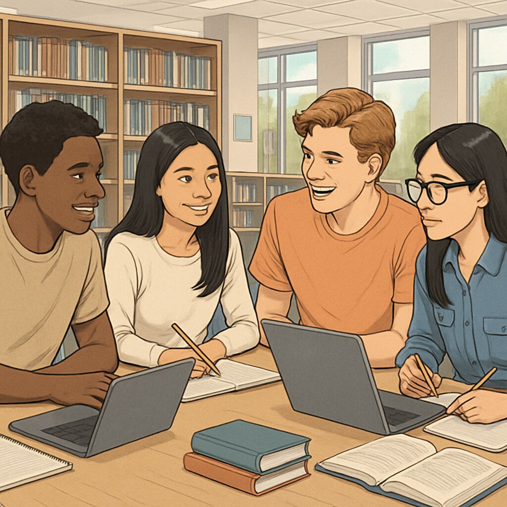 9th grade students engaged in academic preparation for international university applications