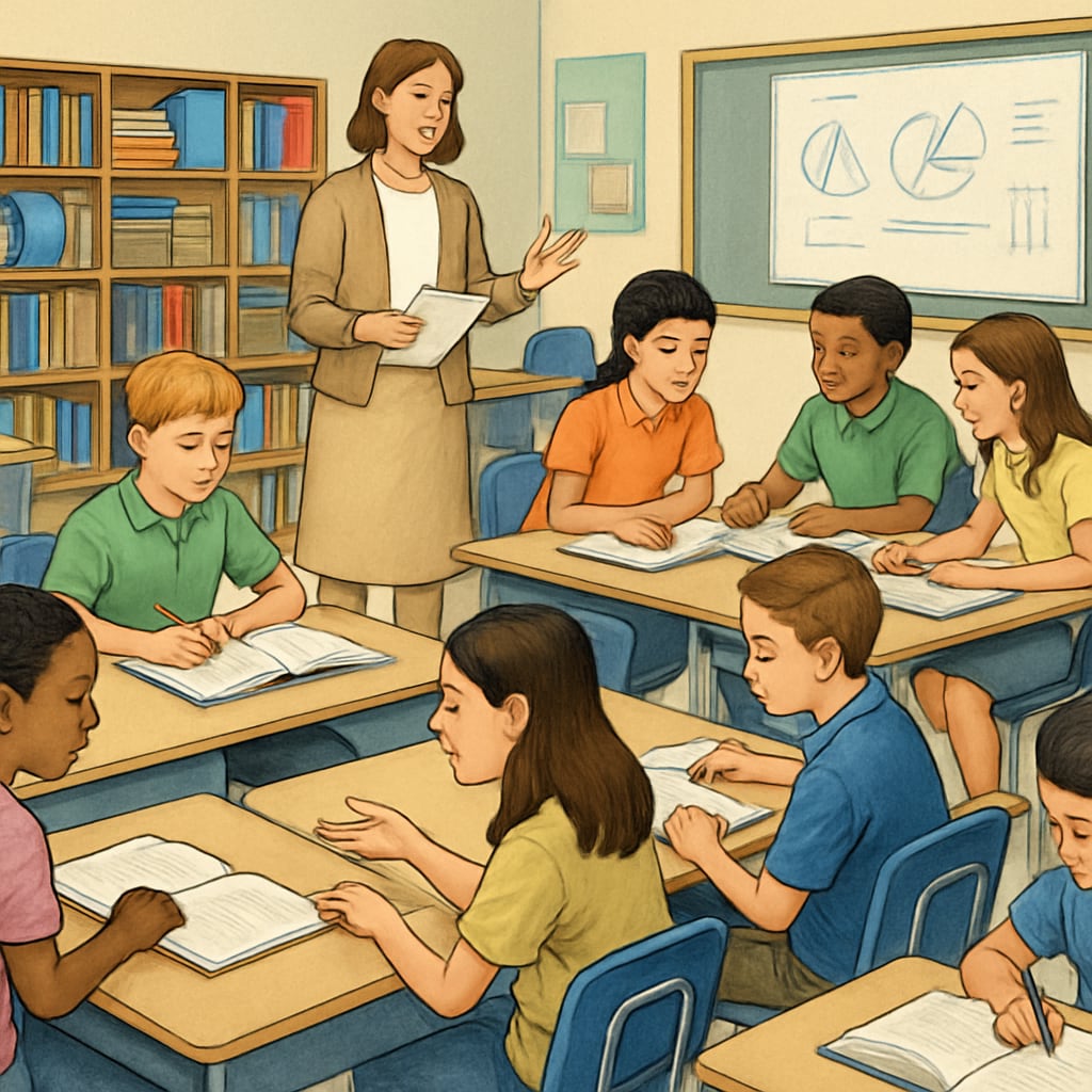 Students experiencing different academic schedules in classroom setting