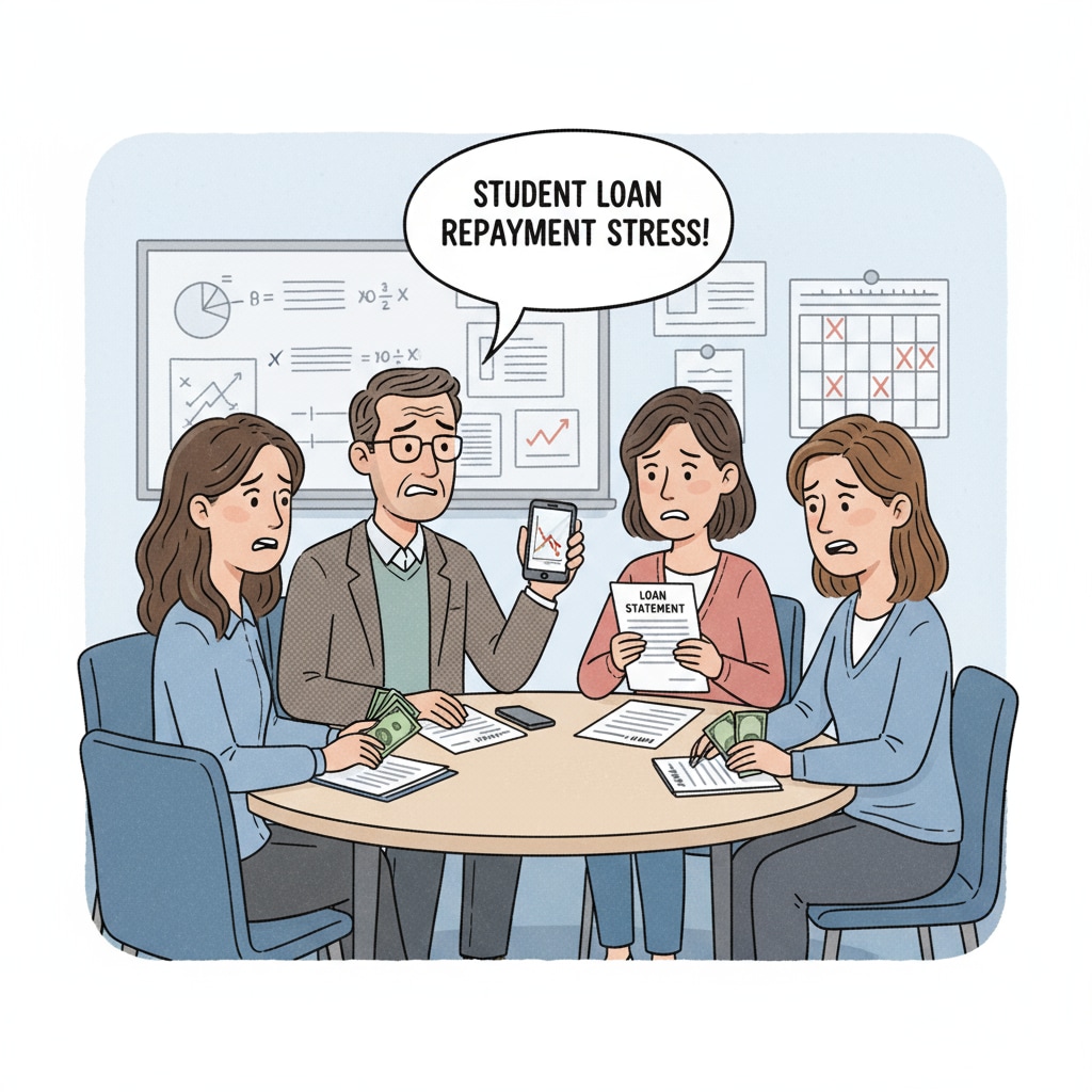 K12 teachers discussing financial stress from student loan repayment