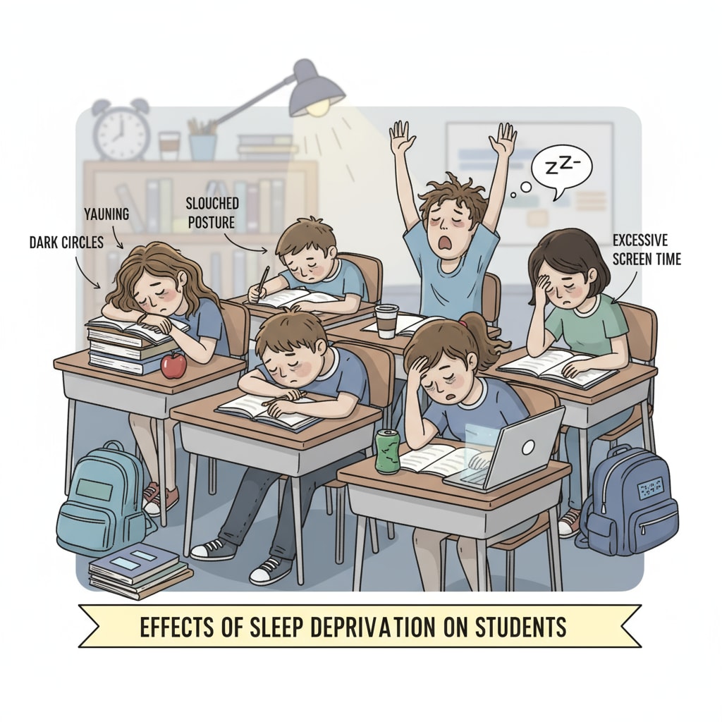 Tired K12 students affected by lack of sleep related to school stress and mental health